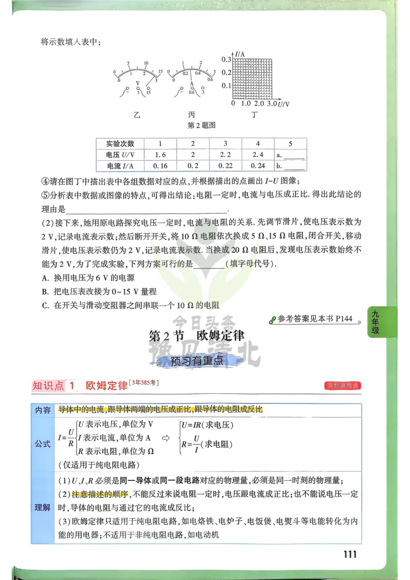 物理高频考点考前突破_万唯中考《初中中考训练方案&middot;2026版(全九科)》