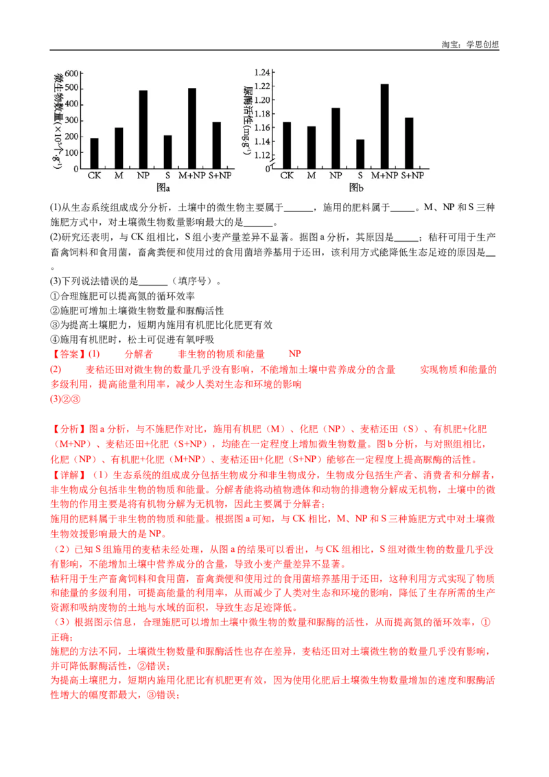 专题22生态系统和环境保护-好题汇编十年（2015-2024）高考生物真题分类汇编（全国通用）（解析版）_生物真题汇总_十年（2014-2024）高考生物真题分项汇编（全国通用）