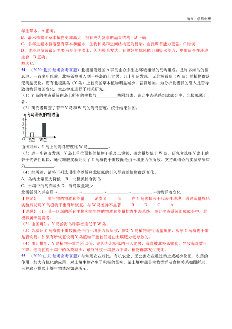 专题22生态系统和环境保护-好题汇编十年（2015-2024）高考生物真题分类汇编（全国通用）（解析版）_生物真题汇总_十年（2014-2024）高考生物真题分项汇编（全国通用）