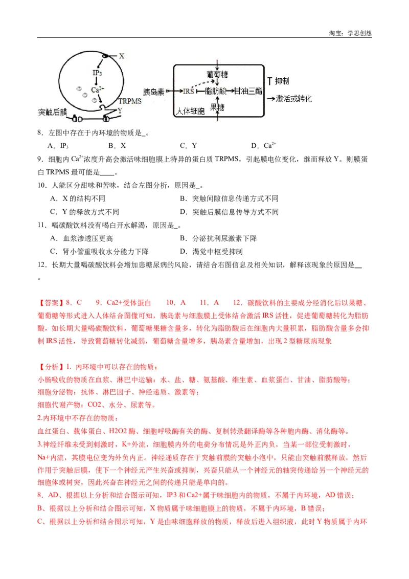 专题20动物生命活动的调节-好题汇编十年（2015-2024）高考生物真题分类汇编（全国通用）（解析版）_生物真题汇总_十年（2014-2024）高考生物真题分项汇编（全国通用）
