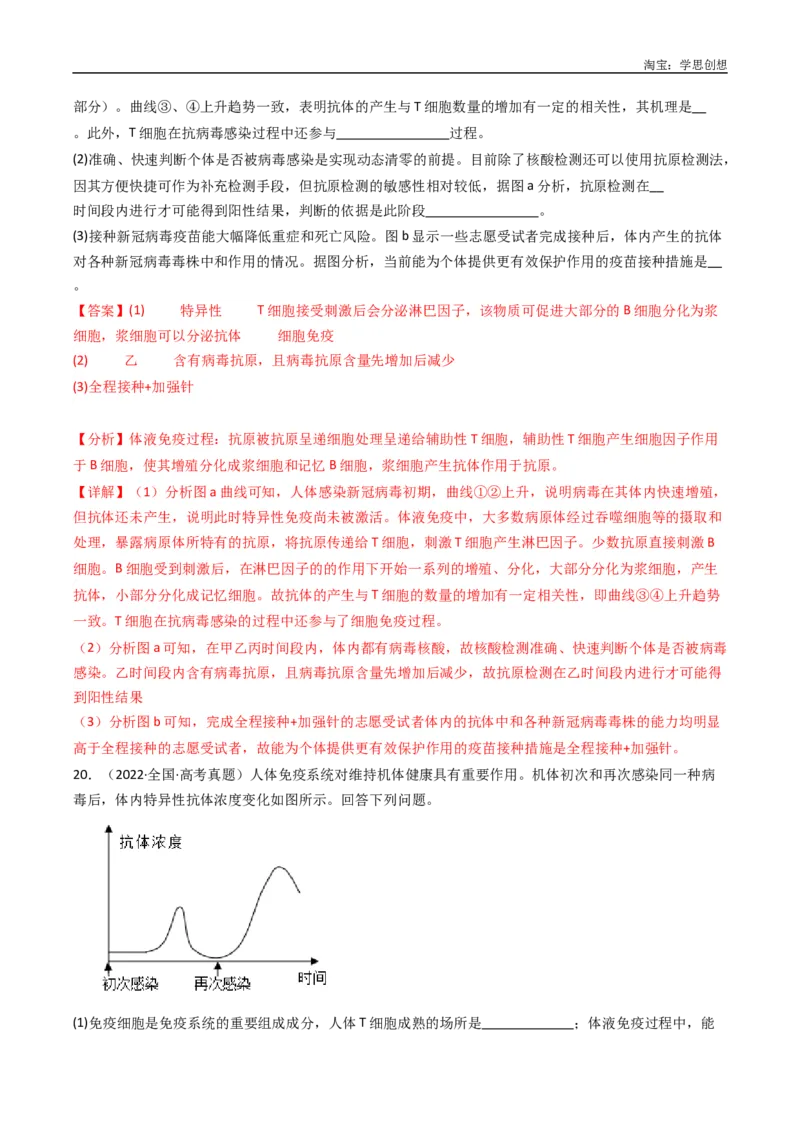 专题20动物生命活动的调节-好题汇编十年（2015-2024）高考生物真题分类汇编（全国通用）（解析版）_生物真题汇总_十年（2014-2024）高考生物真题分项汇编（全国通用）