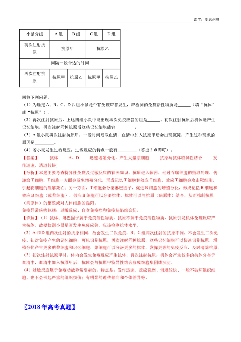 专题20动物生命活动的调节-好题汇编十年（2015-2024）高考生物真题分类汇编（全国通用）（解析版）_生物真题汇总_十年（2014-2024）高考生物真题分项汇编（全国通用）