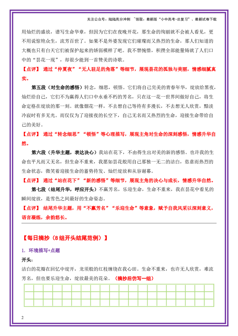 22.第22天主题：托物言志类《不赢芳名，乐迎生命》（2025年暑假读写摘抄逆袭宝典）-备战2026年中考语文作文常见十大母题写作技巧与策略（全国通用）_02中考总复习（2026版更新中）