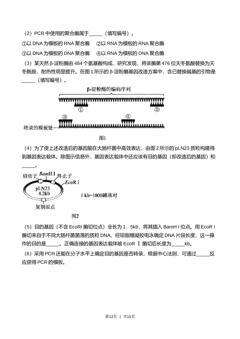 2023年高考生物试卷（辽宁）（答案卷）_生物真题汇总_十年（2014-2024）高考生物真题分项汇编（全国通用）_2008-2024年历年高考生物真题（含解析）_2023&middot;高考生物真题