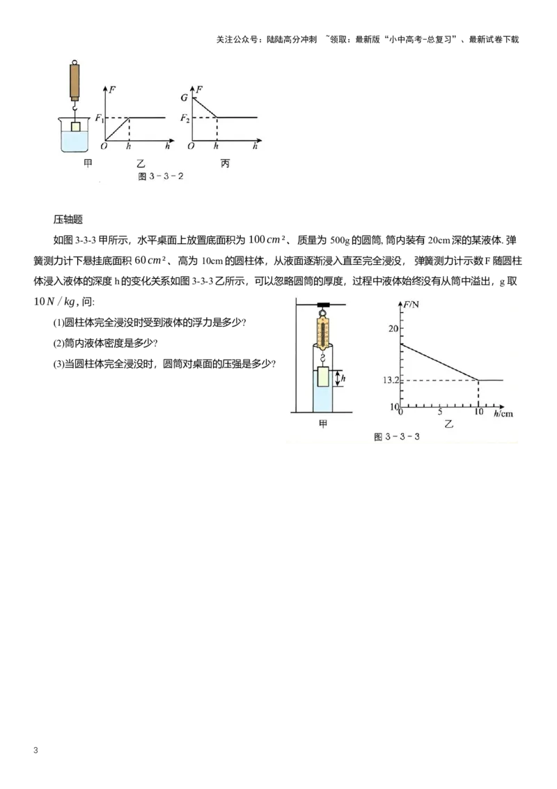 2025年中考物理二轮复习压轴题专项练习--浮力(含解析）_02中考总复习（2026版更新中）_04-物理-中考总复习_2025年中考复习资料_备考2025中考物理二轮复习压轴题专项复习学案(含解析）
