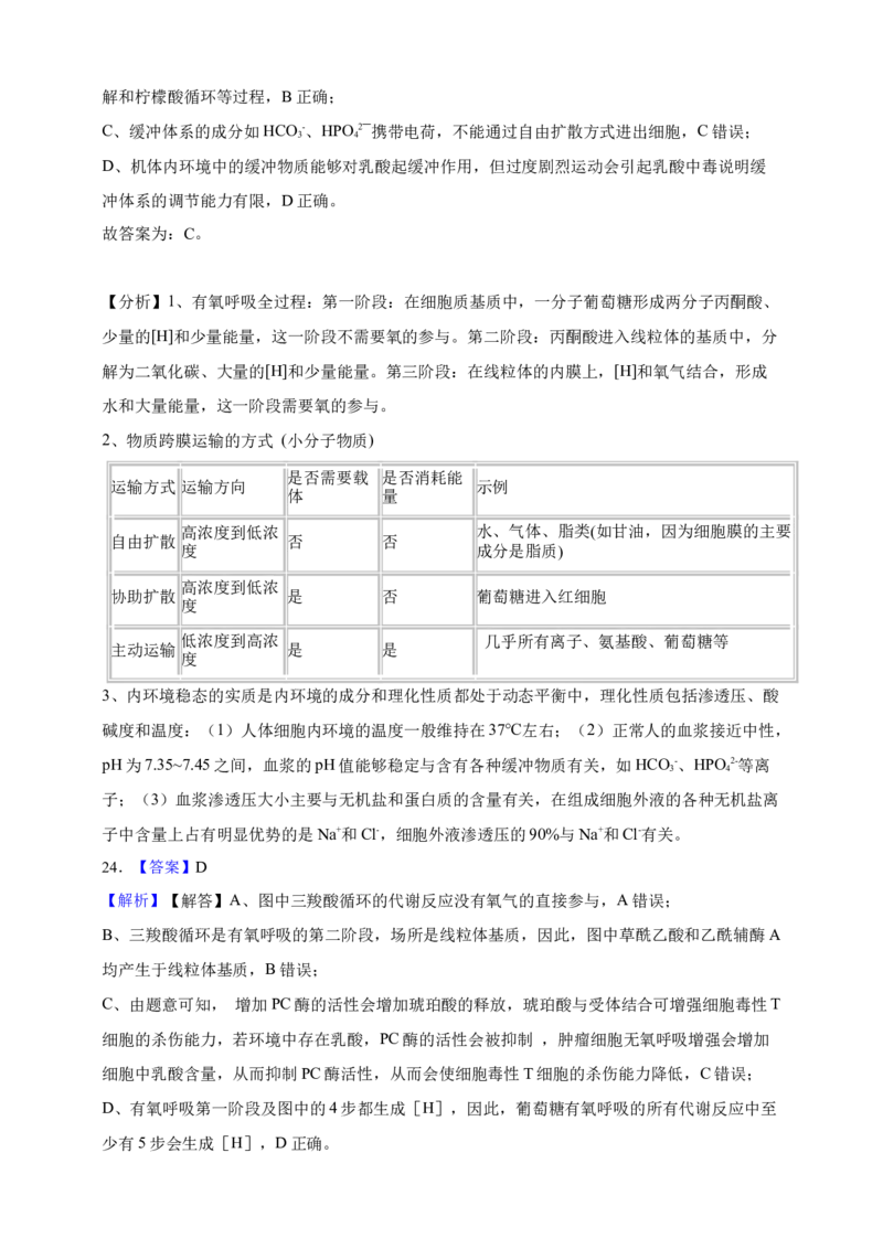 专题05呼吸作用（答案解析）_生物真题汇总_&radic;近三年（2023-2025）高考生物真题分专项精编_答案解析