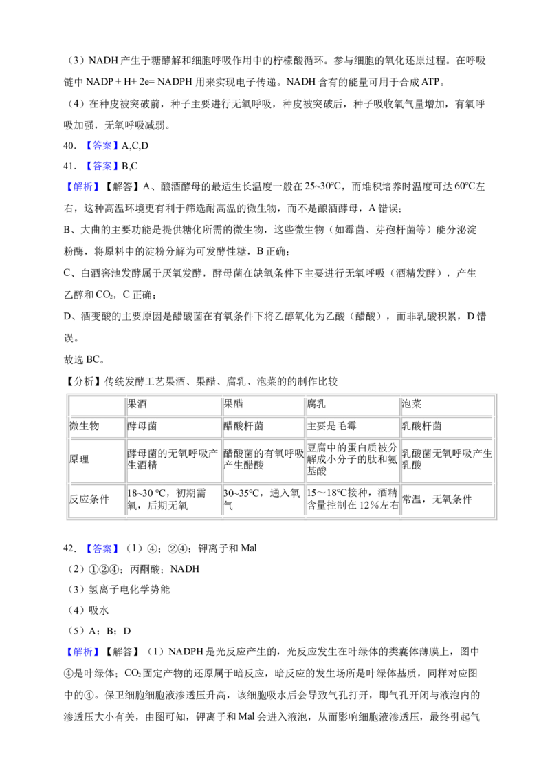 专题05呼吸作用（答案解析）_生物真题汇总_&radic;近三年（2023-2025）高考生物真题分专项精编_答案解析