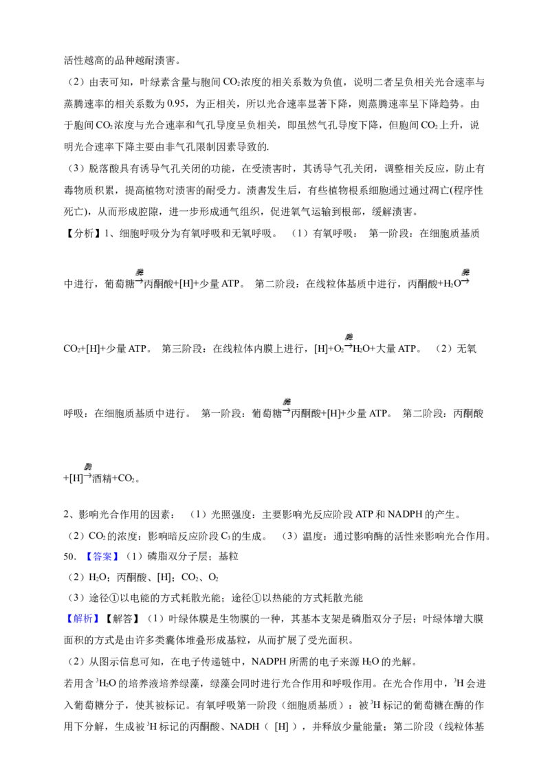 专题05呼吸作用（答案解析）_生物真题汇总_&radic;近三年（2023-2025）高考生物真题分专项精编_答案解析
