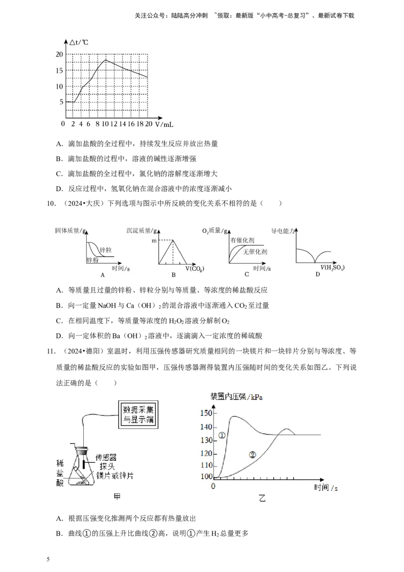2026年中考化学一轮复习坐标图像题（含解析）_02中考总复习（2026版更新中）_05-化学-中考总复习_2026年中考复习（更新中）_备考2026年中考化学一轮复习--题型专题