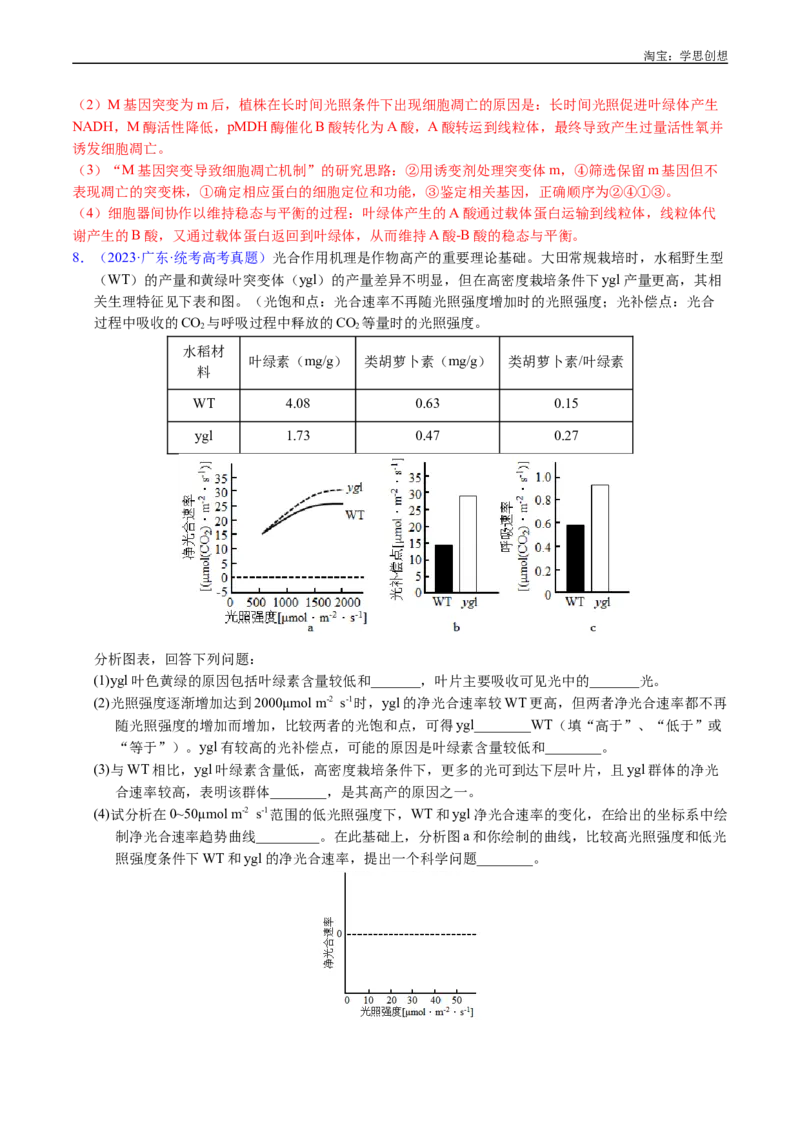 专题07细胞代谢的综合-好题汇编十年（2015-2024）高考生物真题分类汇编（全国通用）（解析版）_生物真题汇总_十年（2014-2024）高考生物真题分项汇编（全国通用）