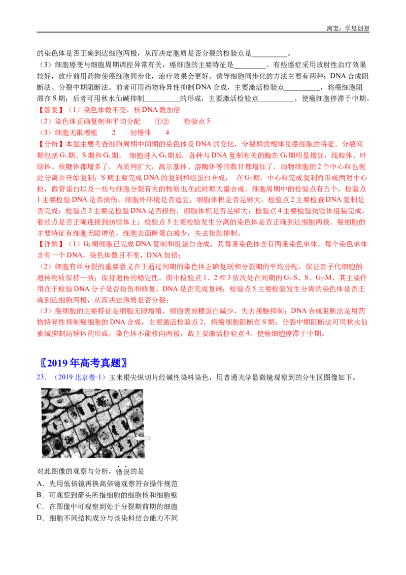 专题08有丝分裂和减数分裂-好题汇编十年（2015-2024）高考生物真题分类汇编（全国通用）（解析版）_生物真题汇总_十年（2014-2024）高考生物真题分项汇编（全国通用）