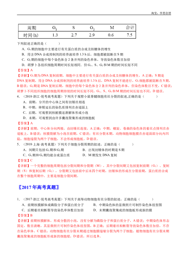 专题08有丝分裂和减数分裂-好题汇编十年（2015-2024）高考生物真题分类汇编（全国通用）（解析版）_生物真题汇总_十年（2014-2024）高考生物真题分项汇编（全国通用）
