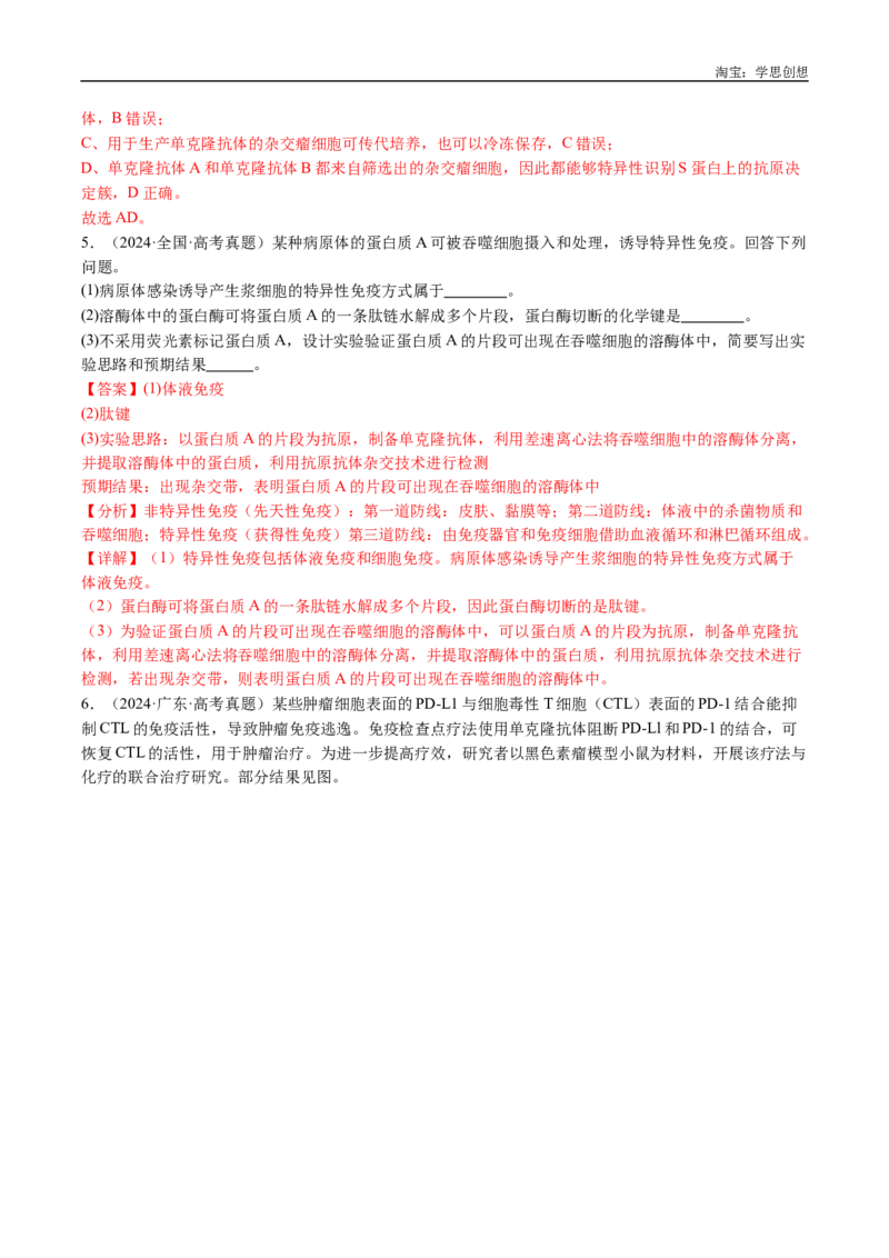 专题24细胞工程与胚胎工程-好题汇编十年（2015-2024）高考生物真题分类汇编（全国通用）（解析版）_生物真题汇总_十年（2014-2024）高考生物真题分项汇编（全国通用）