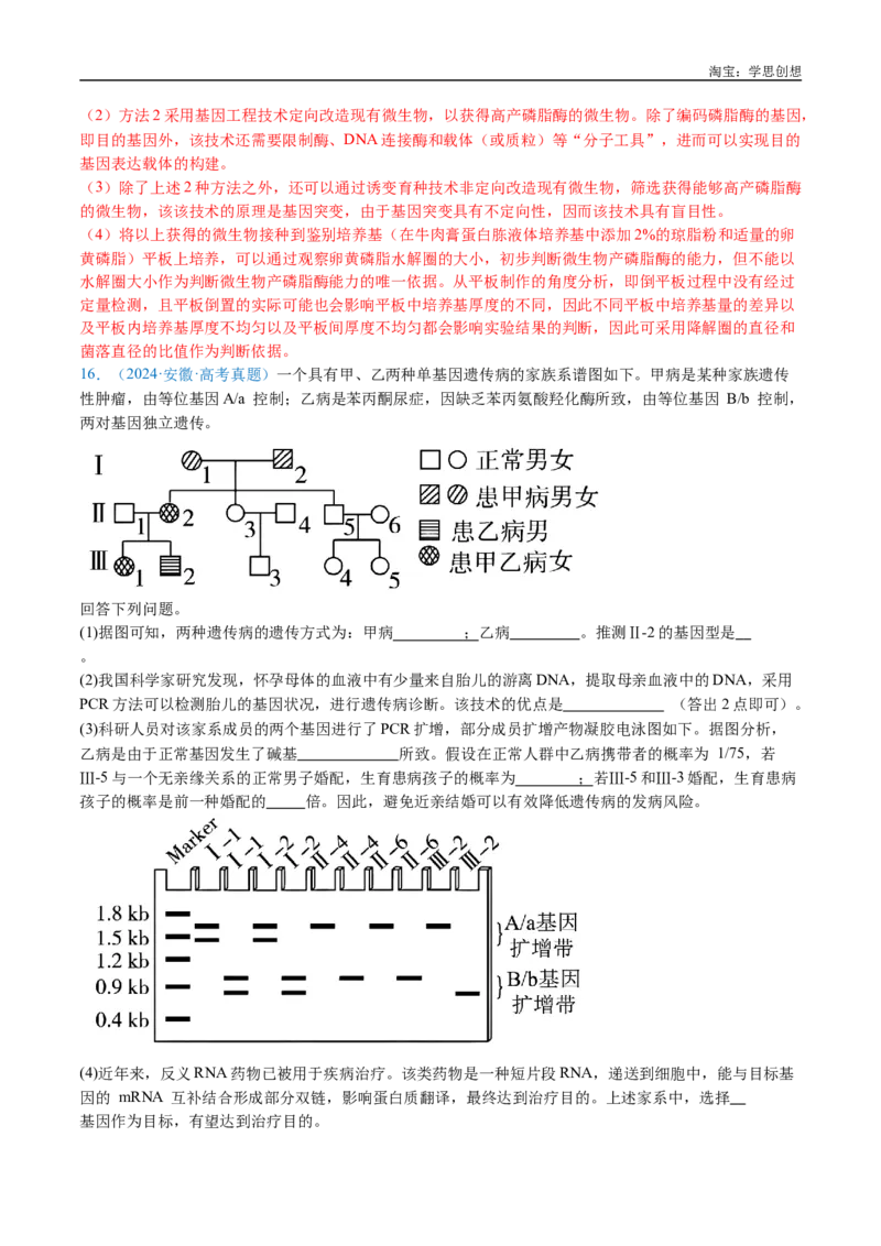 专题14变异、育种与进化-好题汇编十年（2015-2024）高考生物真题分类汇编（全国通用）（解析版）_生物真题汇总_十年（2014-2024）高考生物真题分项汇编（全国通用）