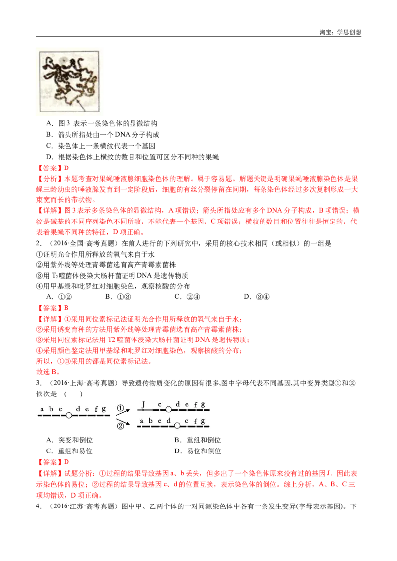 专题14变异、育种与进化-好题汇编十年（2015-2024）高考生物真题分类汇编（全国通用）（解析版）_生物真题汇总_十年（2014-2024）高考生物真题分项汇编（全国通用）