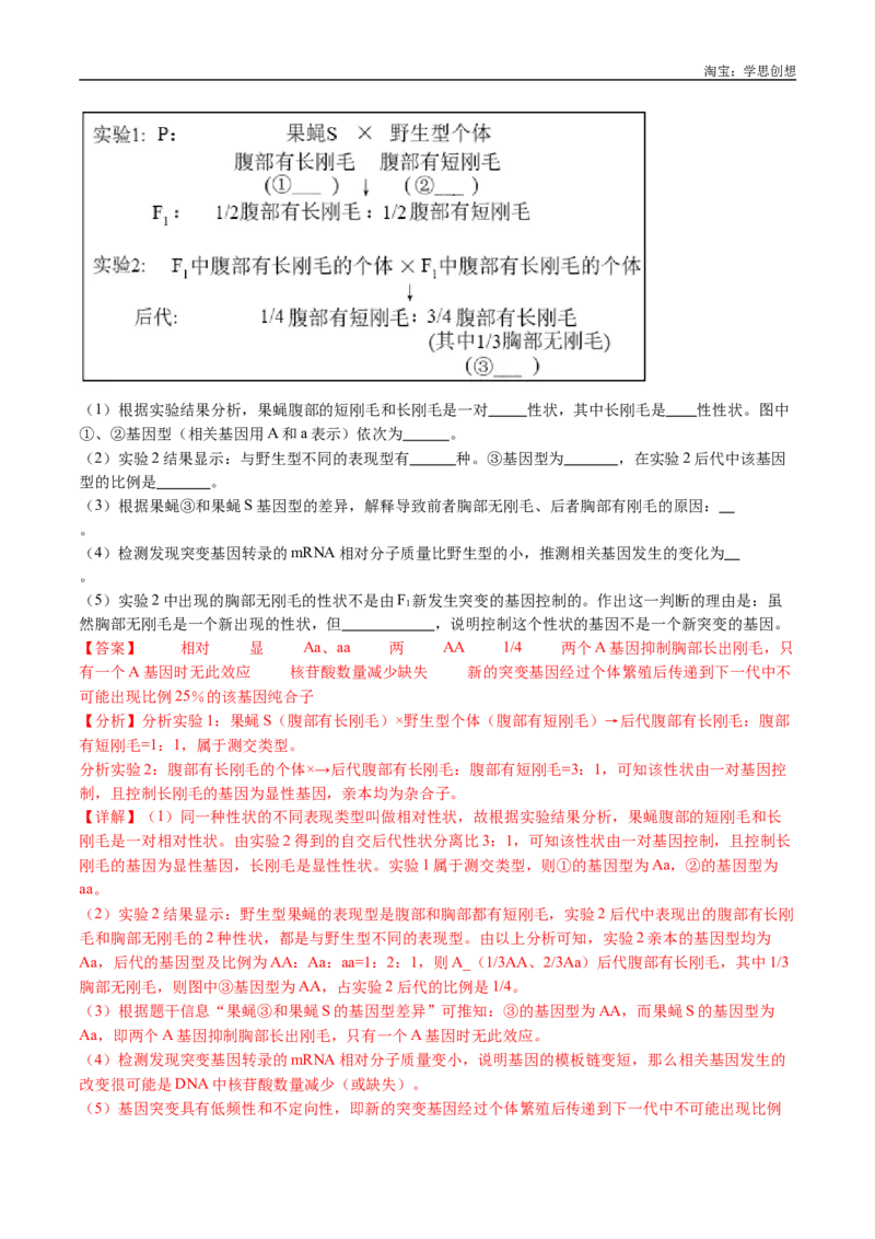 专题14变异、育种与进化-好题汇编十年（2015-2024）高考生物真题分类汇编（全国通用）（解析版）_生物真题汇总_十年（2014-2024）高考生物真题分项汇编（全国通用）