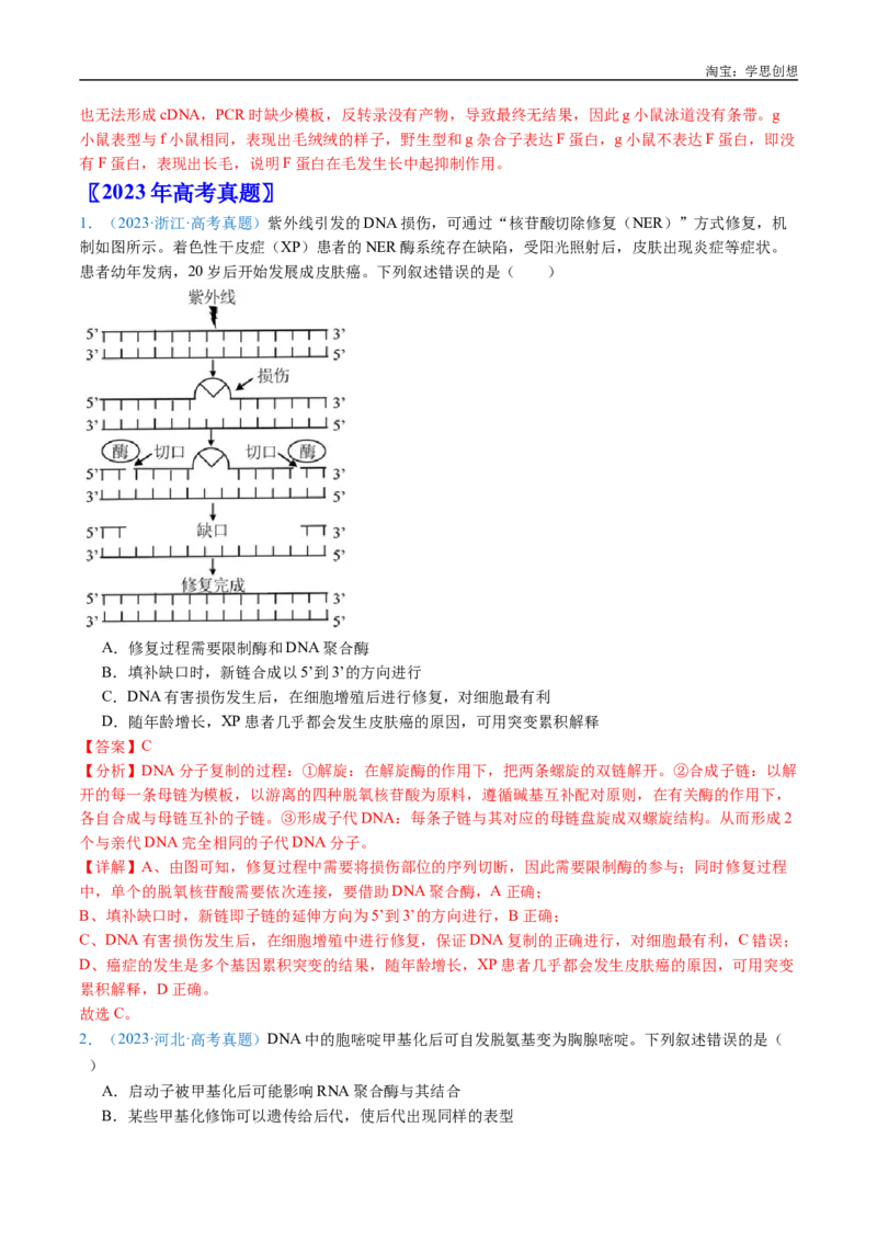 专题14变异、育种与进化-好题汇编十年（2015-2024）高考生物真题分类汇编（全国通用）（解析版）_生物真题汇总_十年（2014-2024）高考生物真题分项汇编（全国通用）