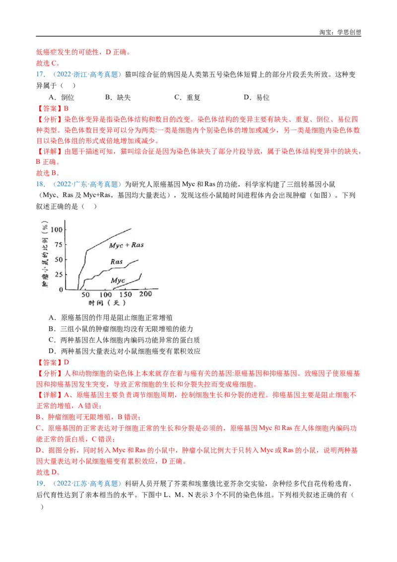 专题14变异、育种与进化-好题汇编十年（2015-2024）高考生物真题分类汇编（全国通用）（解析版）_生物真题汇总_十年（2014-2024）高考生物真题分项汇编（全国通用）