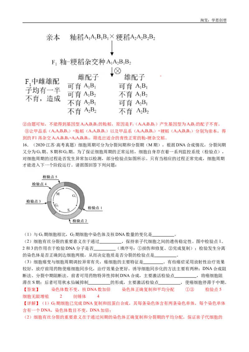 专题14变异、育种与进化-好题汇编十年（2015-2024）高考生物真题分类汇编（全国通用）（解析版）_生物真题汇总_十年（2014-2024）高考生物真题分项汇编（全国通用）