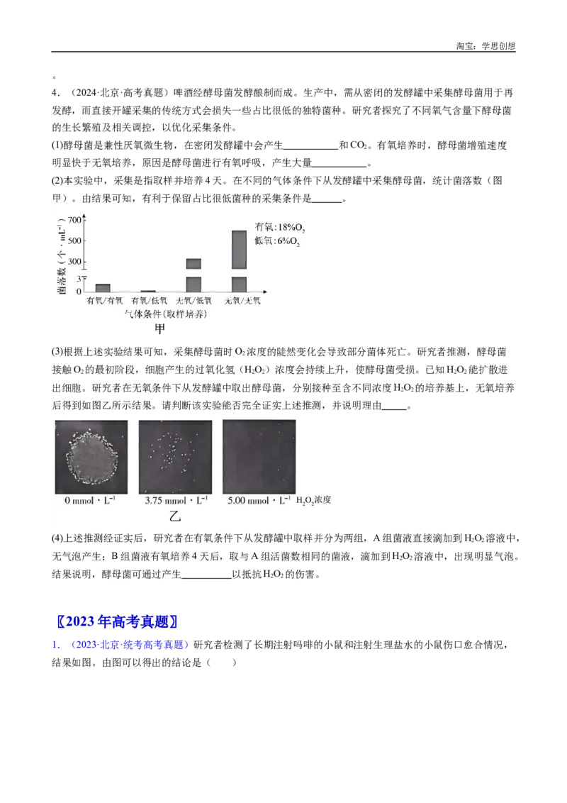 专题26实验与探究-好题汇编十年（2015-2024）高考生物真题分类汇编（全国通用）（原卷版）_生物真题汇总_十年（2014-2024）高考生物真题分项汇编（全国通用）