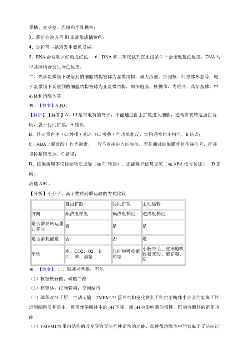 专题02细胞的基本结构（答案解析）_生物真题汇总_&radic;近三年（2023-2025）高考生物真题分专项精编_答案解析