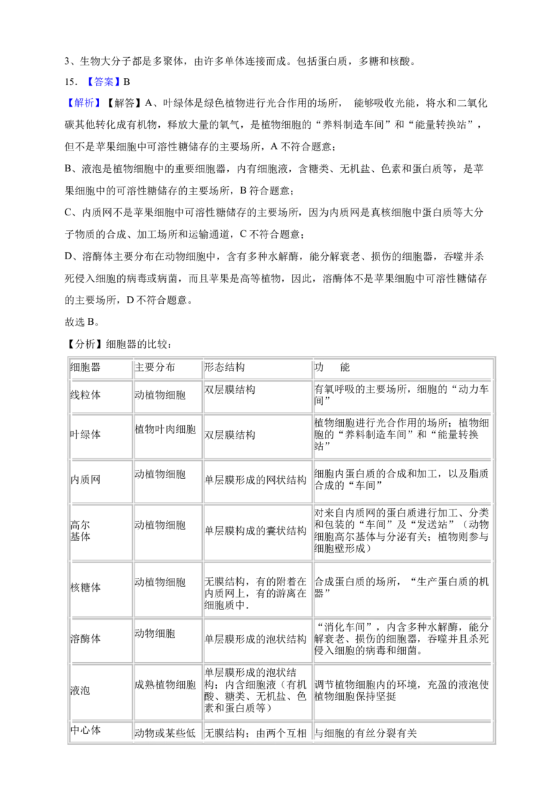 专题02细胞的基本结构（答案解析）_生物真题汇总_&radic;近三年（2023-2025）高考生物真题分专项精编_答案解析