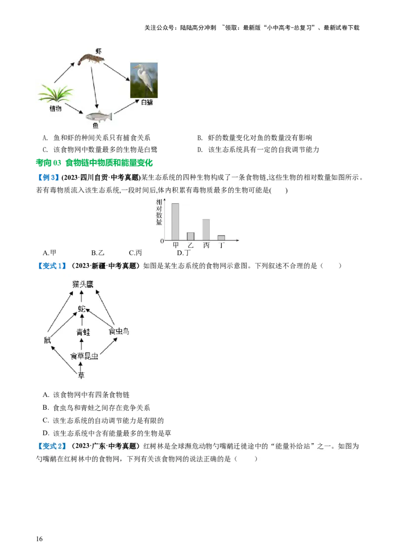 专题01生物和生物圈（讲义）（原卷版）_02中考总复习（2026版更新中）_08-生物-中考总复习_2024年中考复习资料_一轮复习_❤2024年中考生物一轮复习讲练测（全国通用）_讲义