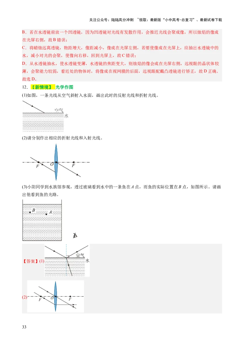 专题01声学、光学（讲练）（解析版）_02中考总复习（2026版更新中）_04-物理-中考总复习_2025年中考复习资料_2025中考二轮课件ppt+讲义+练习物理_讲义+练习