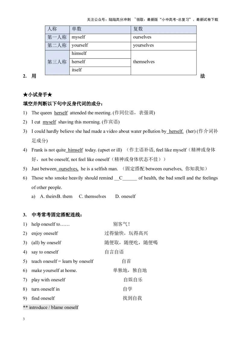Chapter7代词和限定词笔记（全国通用）（解析版）_02中考总复习（2026版更新中）_03-英语-中考总复习_2024年中考复习资料_专项复习资料_语法宝典备战2024年中考英语语法培优生笔记