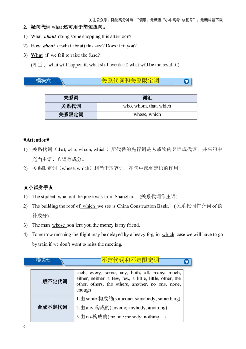 Chapter7代词和限定词笔记（全国通用）（解析版）_02中考总复习（2026版更新中）_03-英语-中考总复习_2024年中考复习资料_专项复习资料_语法宝典备战2024年中考英语语法培优生笔记