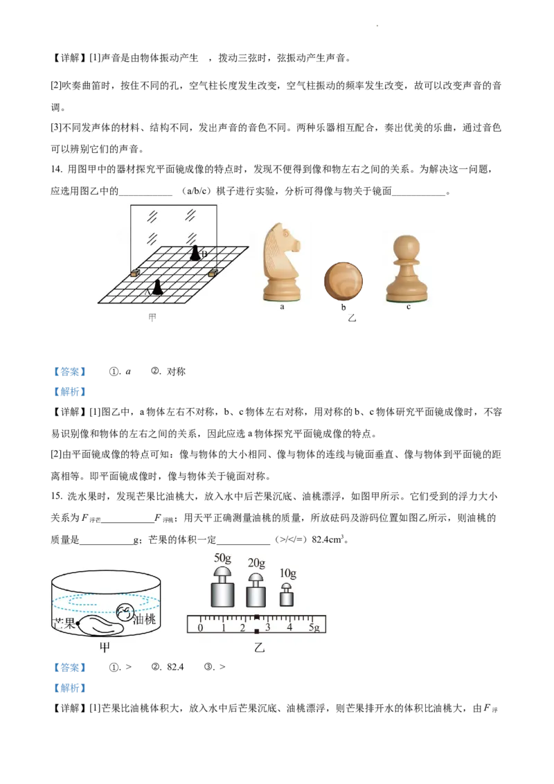 2022年江苏省苏州市中考物理试题（解析版）_江苏省中考_01江苏省13市中考历年真题2008-2025新_、中考全套_江苏省中考历年真题_江苏省中考物理2008-2024