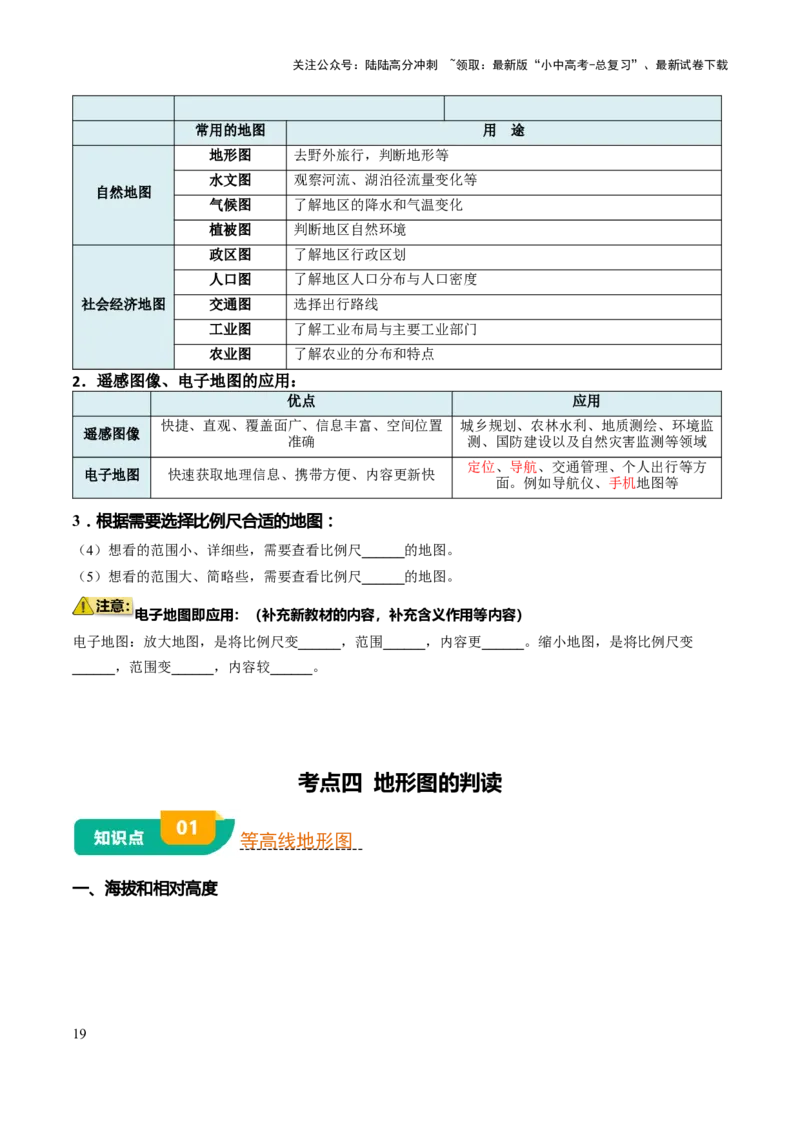 专题01地球和地图-2025年中考地理知识点梳理（挖空版）_02中考总复习（2026版更新中）_09-地理-中考总复习_2025中考地理复习资料_2025年中考地理知识点_挖空版+背诵版