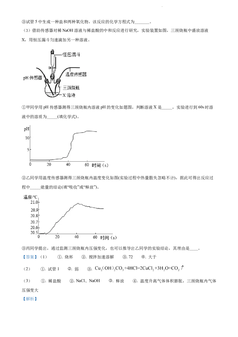 精品解析：2022年江苏省扬州市中考化学真题（解析版）_江苏省中考_01江苏省13市中考历年真题2008-2025新_、中考全套_江苏省中考历年真题_江苏省中考化学2008-2024