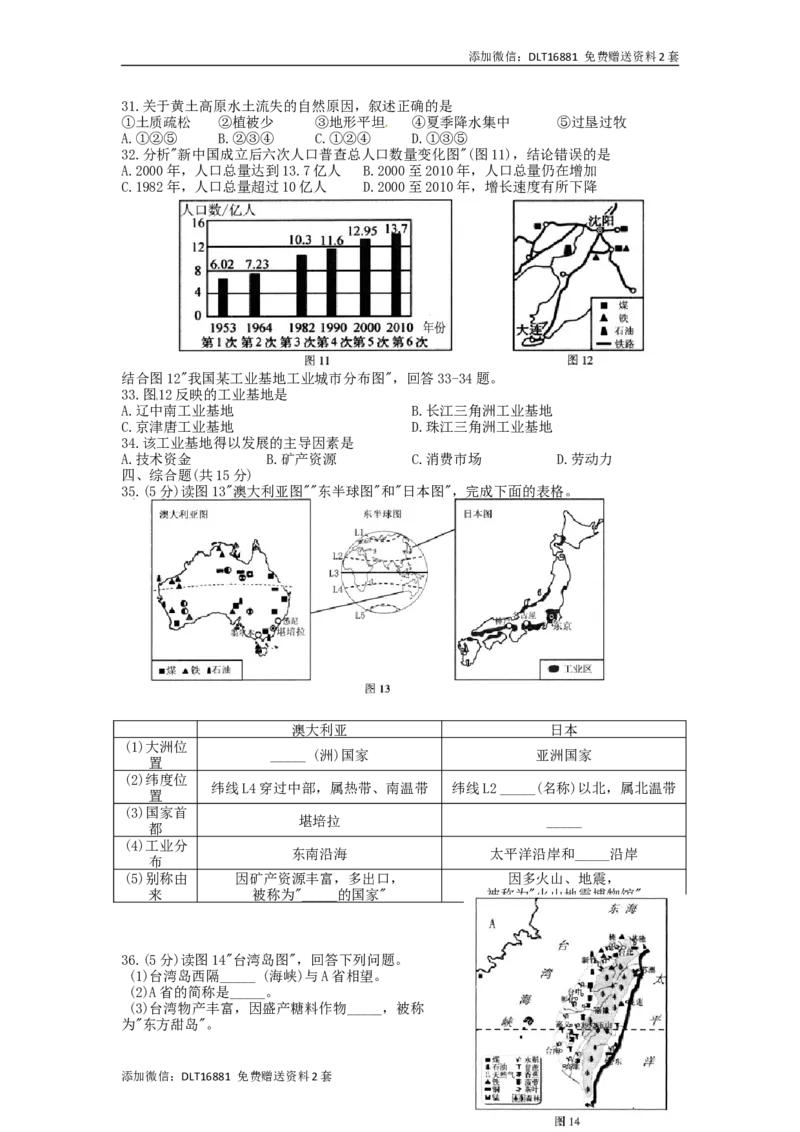 江苏省连云港市2016年中考地理真题试题（含答案）_江苏省中考_01江苏省13市中考历年真题2008-2025新_、中考全套_江苏省中考历年真题_江苏中考地理(2011年-2024年）