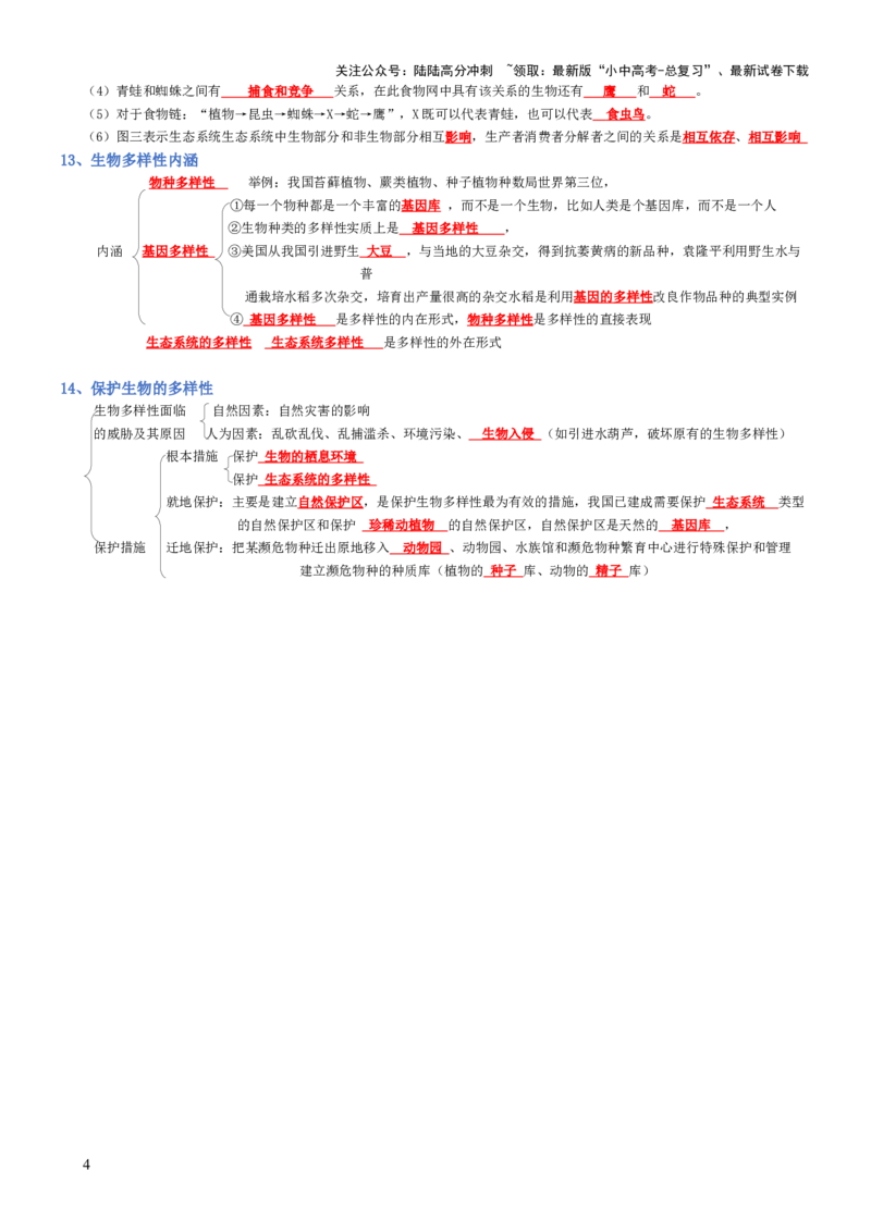 专题01生物和生物圈（背诵版）_02中考总复习（2026版更新中）_08-生物-中考总复习_2025中考复习资料_2025年中考生物知识梳理_专题01生物和生物圈_专题01生物和生物圈