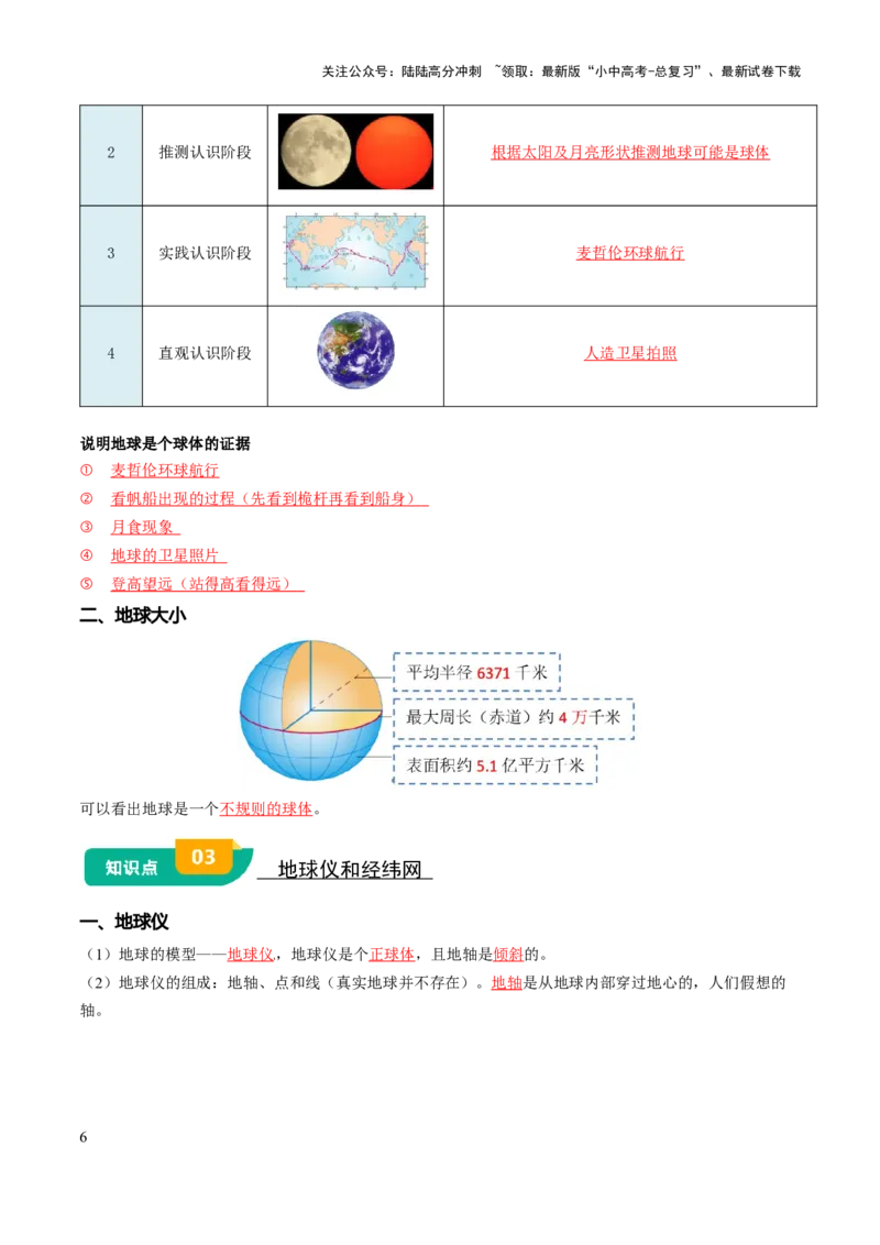 专题01地球和地图-2025年中考地理知识点梳理（背诵版）_02中考总复习（2026版更新中）_09-地理-中考总复习_2025中考地理复习资料_2025年中考地理知识点_挖空版+背诵版