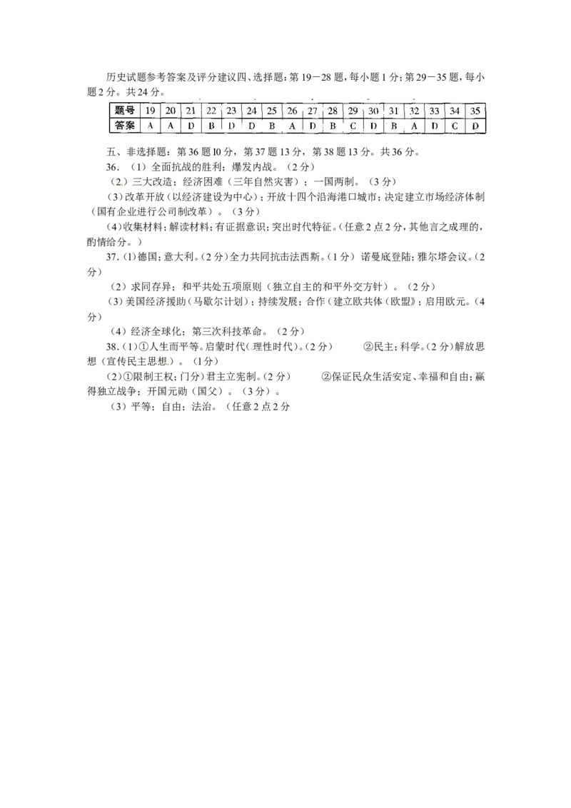 2014年连云港市中考历史试题及答案_江苏省中考_01江苏省13市中考历年真题2008-2025新_、中考全套_江苏省中考历年真题_江苏省中考历史2008-2024