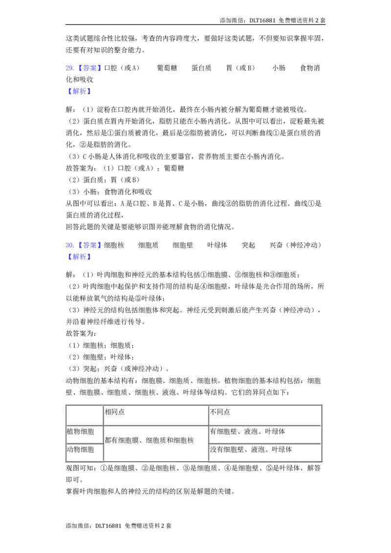 江苏省南通市2019年中考生物试卷（含解析）_江苏省中考_01江苏省13市中考历年真题2008-2025新_、中考全套_江苏省中考历年真题_江苏中考生物(2010年-2024年）
