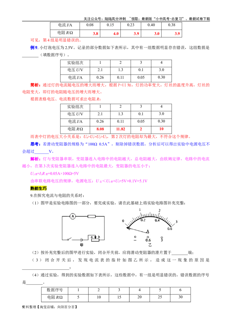 《电学实验动态变化归类分析》_02中考总复习（2026版更新中）_04-物理-中考总复习_2024年中考复习资料_专项复习资料_2024年中考物理复习辅导系列_❤更新专项复习