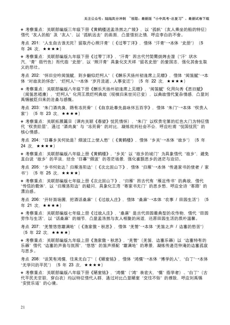 [53889605]近5年全国中考语文古诗文词句赏析（炼字、炼句)300高频考点+100高频易错点_02中考总复习（2026版更新中）_01-语文-中考总复习_2026年中考复习（更新中）
