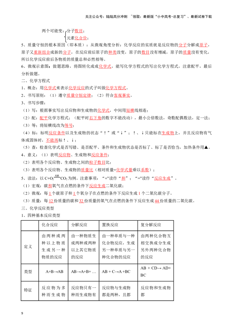 ❤考前必备知识点速览（解析版）_02中考总复习（2026版更新中）_05-化学-中考总复习_2024年中考复习资料_一轮复习资料_完口袋书2024年中考化学一轮复习知识清单