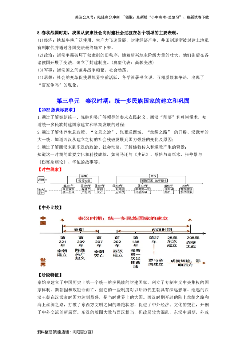 七年级历史上册-背诵秘笈2024年中考历史复习6册教材常考知识点集锦（部编版）_02中考总复习（2026版更新中）_06-历史-中考总复习_2024年中考复习资料_专项复习资料