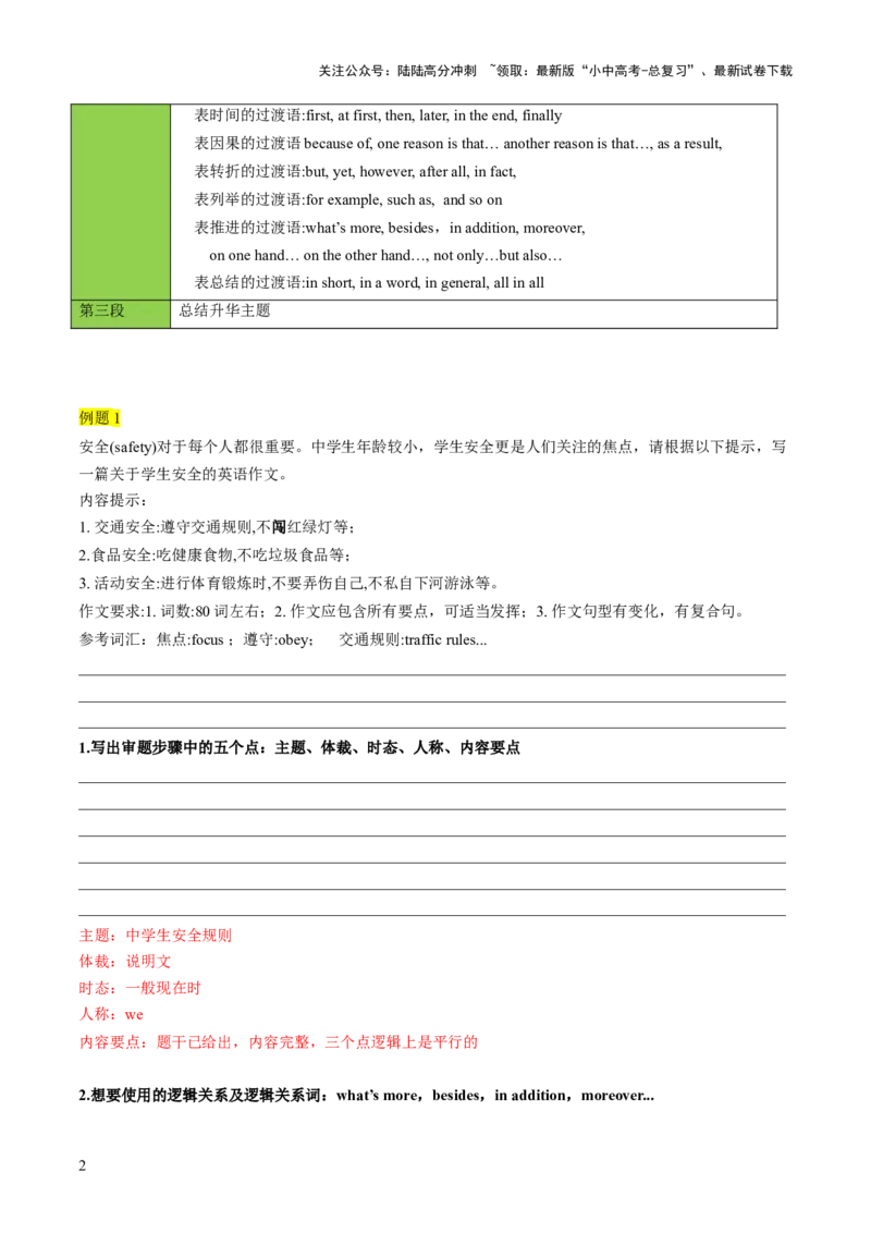 专题01书面表达之审题、列提纲、高级表达（答题模板）（解析版）_02中考总复习（2026版更新中）_03-英语-中考总复习_2025中考复习资料_2025年中考英语答题方法模板