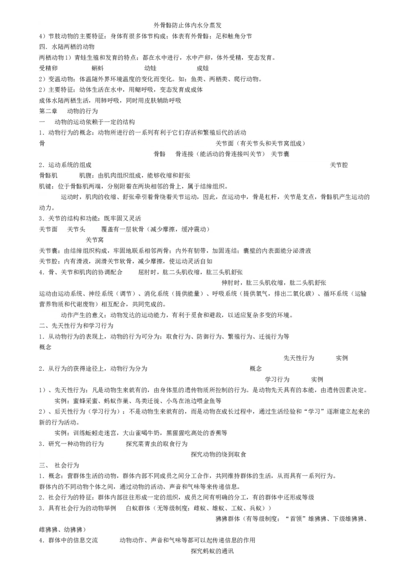 初中生物知识点归纳汇总_江苏省中考_01江苏省13市中考历年真题2008-2025新_、中考全套_10初中各科知识点归纳汇总