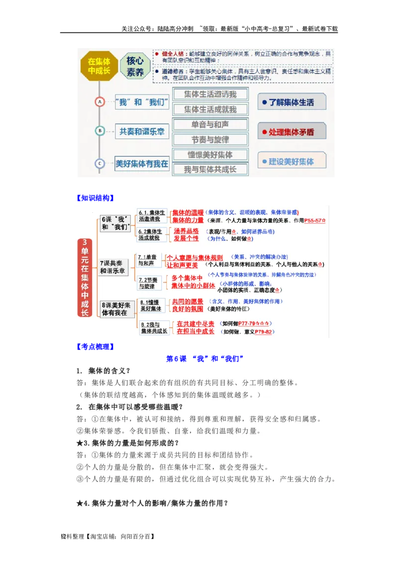 七年级道法下册-中考必备知识整理2024中考道德与法治复习6册教材常考知识集锦（部编版）_02中考总复习（2026版更新中）_07-道法-中考总复习_2024年中考复习资料_专项复习资料