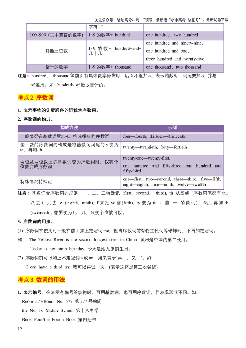 专题01名词&数词（讲练）（原卷版）_02中考总复习（2026版更新中）_03-英语-中考总复习_2025中考复习资料_2025中考二轮课件ppt+讲义+练习英语_讲义+练习