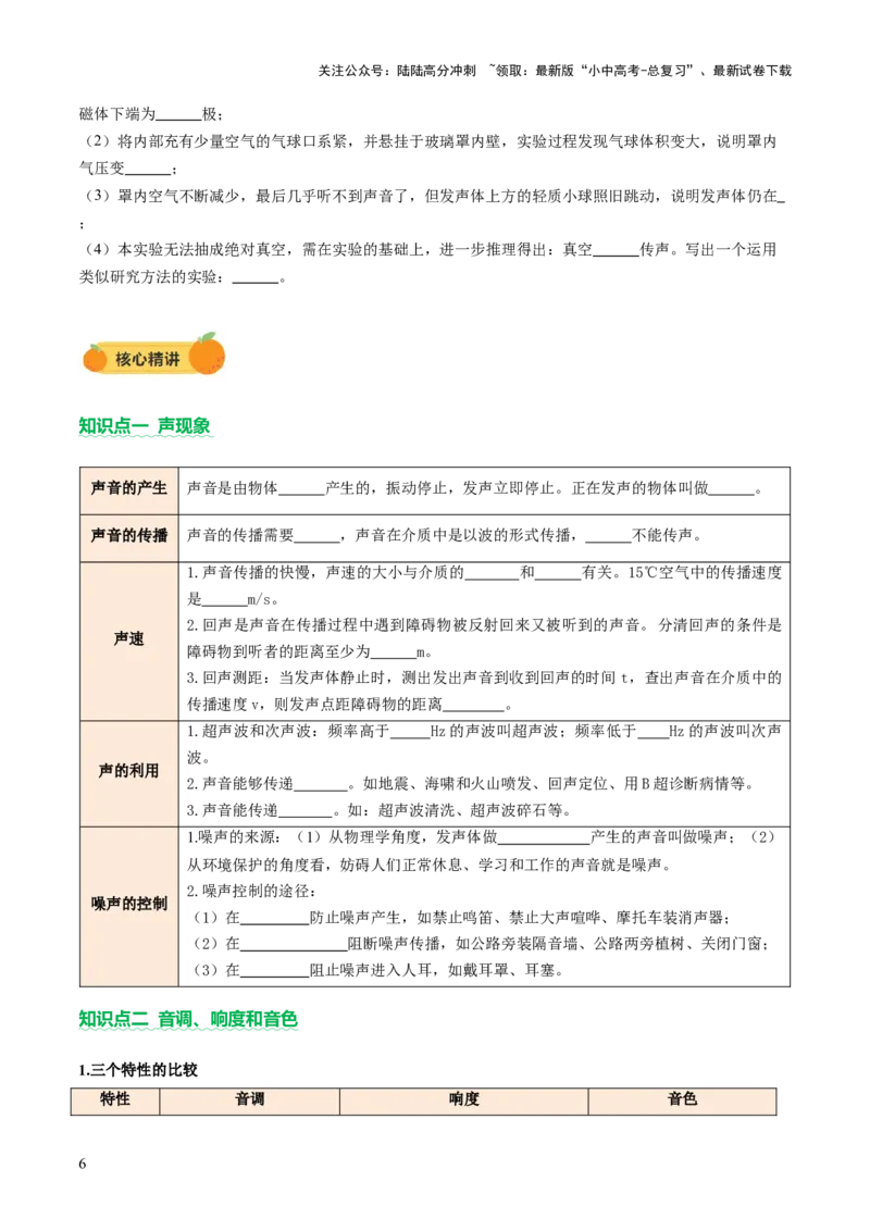 专题01声学、光学（讲练）（原卷版）_02中考总复习（2026版更新中）_04-物理-中考总复习_2025年中考复习资料_2025中考二轮课件ppt+讲义+练习物理_讲义+练习