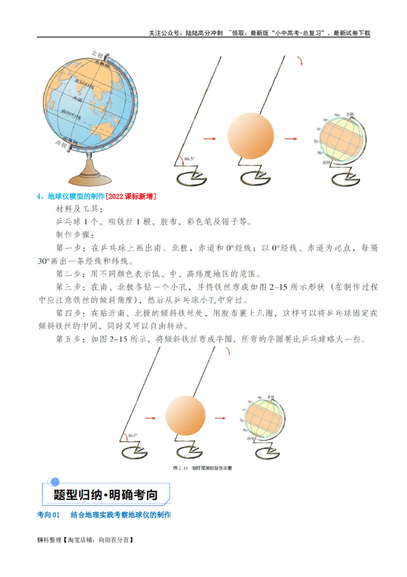 专题01地球和地球仪（讲义）（解析版）_02中考总复习（2026版更新中）_09-地理-中考总复习_2024年中考复习资料_一轮复习_❤2024年中考地理一轮复习讲练测（全国通用）_配套讲义