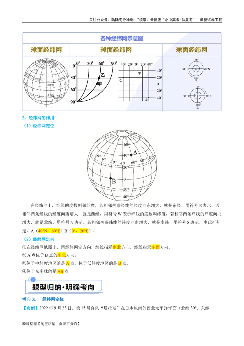 专题01地球和地球仪（讲义）（解析版）_02中考总复习（2026版更新中）_09-地理-中考总复习_2024年中考复习资料_一轮复习_❤2024年中考地理一轮复习讲练测（全国通用）_配套讲义