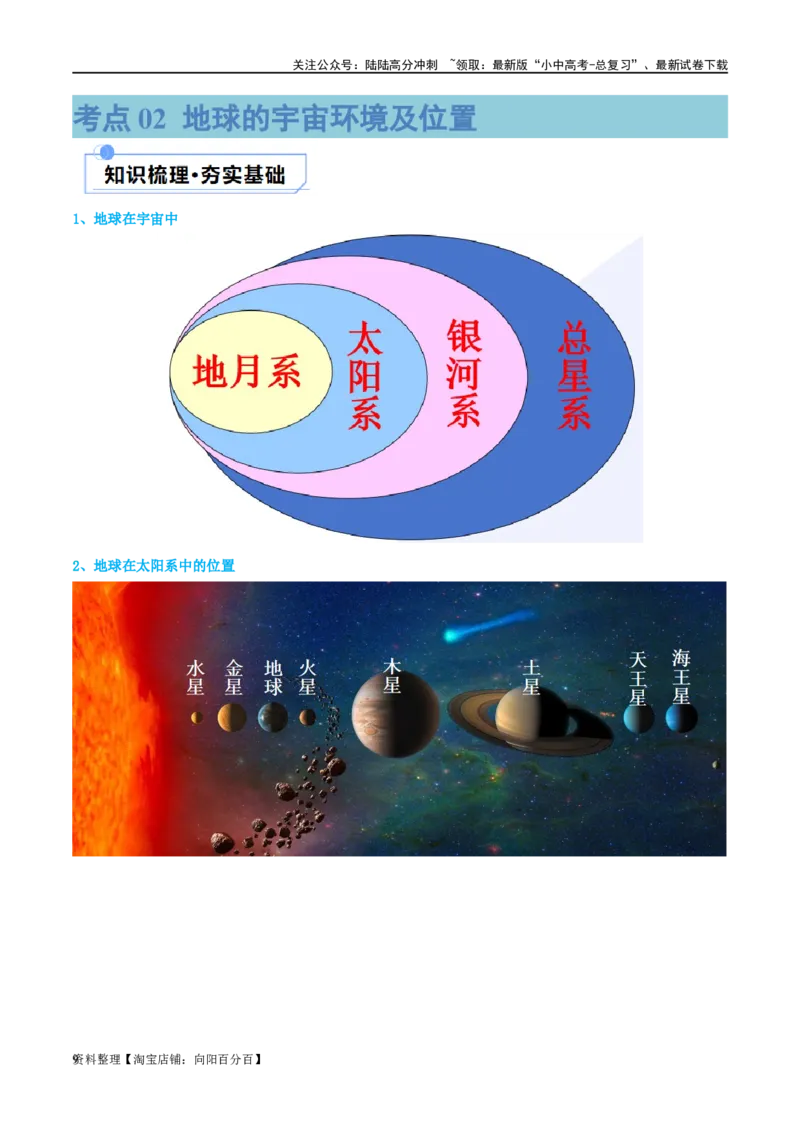 专题01地球和地球仪（讲义）（解析版）_02中考总复习（2026版更新中）_09-地理-中考总复习_2024年中考复习资料_一轮复习_❤2024年中考地理一轮复习讲练测（全国通用）_配套讲义